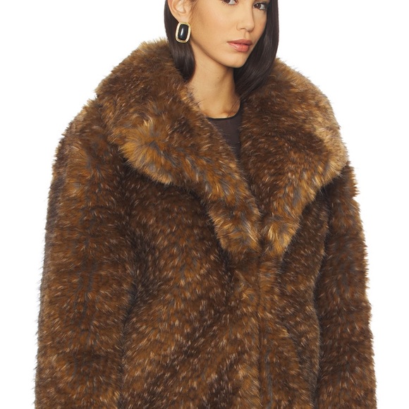 Simon Miller Rich Brown Faux Fur Jacket - Picture 5 of 6